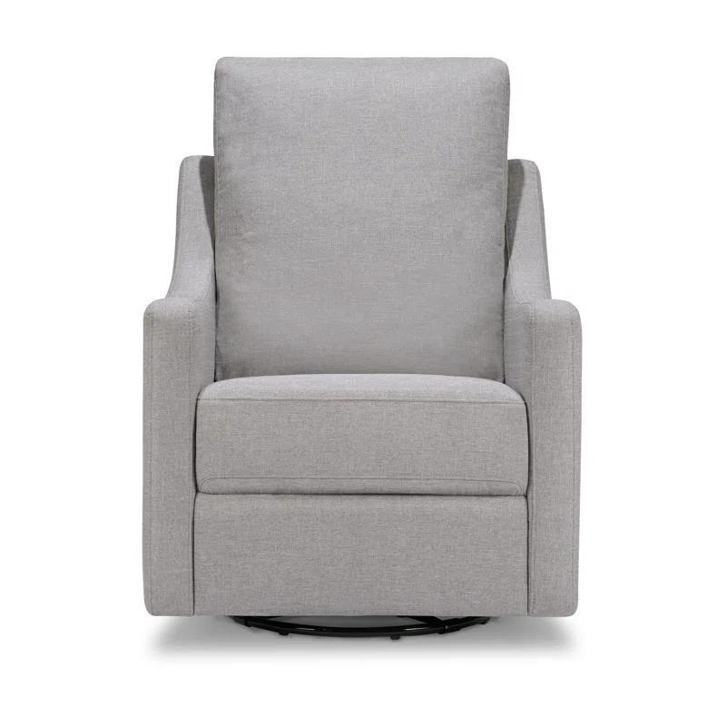 Misty Gray 34" Plush Swivel Glider with High Pillowback