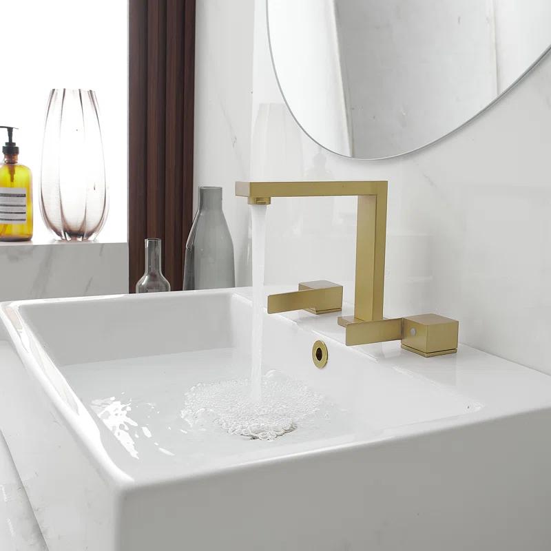 Widespread Single-handle Bathroom Faucet with Drain Assembly
