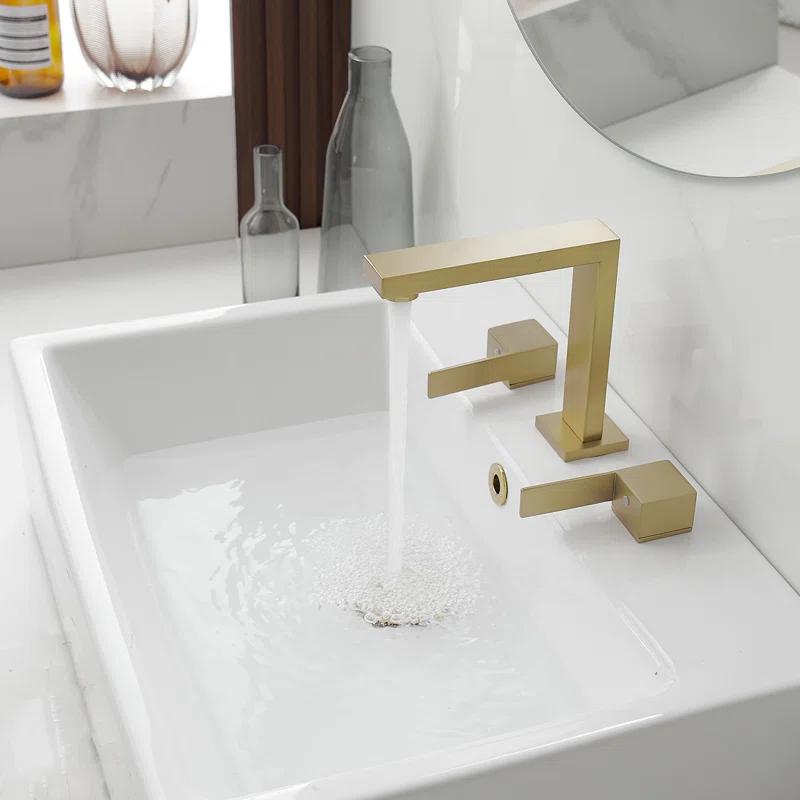 Widespread Single-handle Bathroom Faucet with Drain Assembly