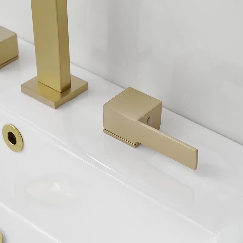 Widespread Single-handle Bathroom Faucet with Drain Assembly