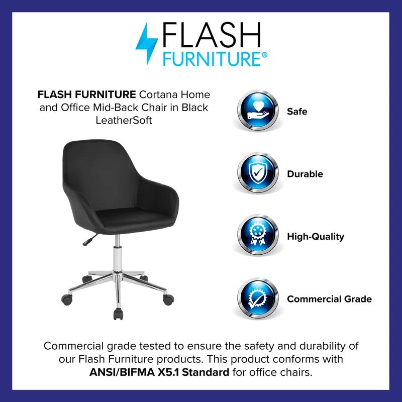 Flash Furniture Cortana Contemporary Home & Office Mid-Back LeatherSoft Upholstered Swivel Chair