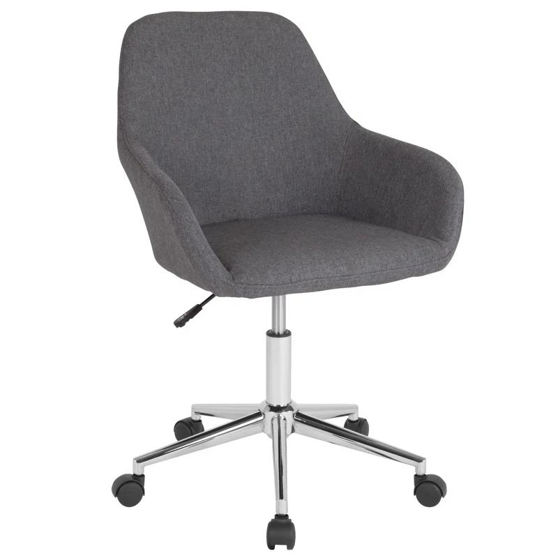 Cortana Chrome Base Dark Gray Fabric Mid-Back Task Chair