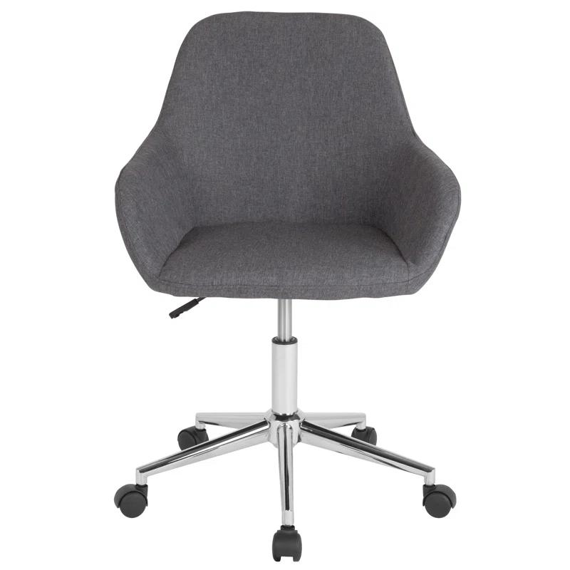 Cortana Chrome Base Dark Gray Fabric Mid-Back Task Chair