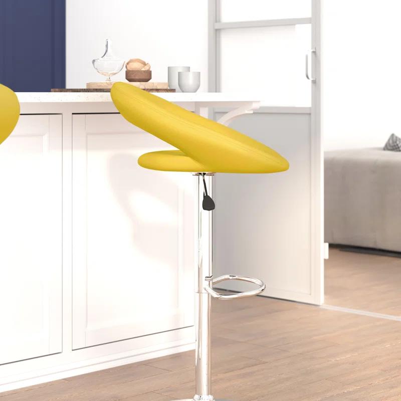 Flash Furniture Contemporary Vinyl Rounded Orbit-Style Back Adjustable Height Barstool with Chrome Base