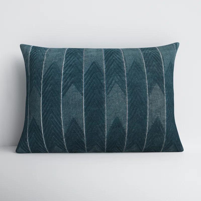 Floretta Embroidered Cotton Lumbar Throw Pillow