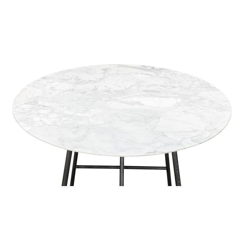 Portofino Black Marble 36" Transitional Round Dining Table