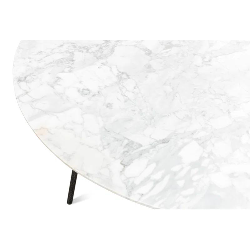 Portofino Black Marble 36" Transitional Round Dining Table