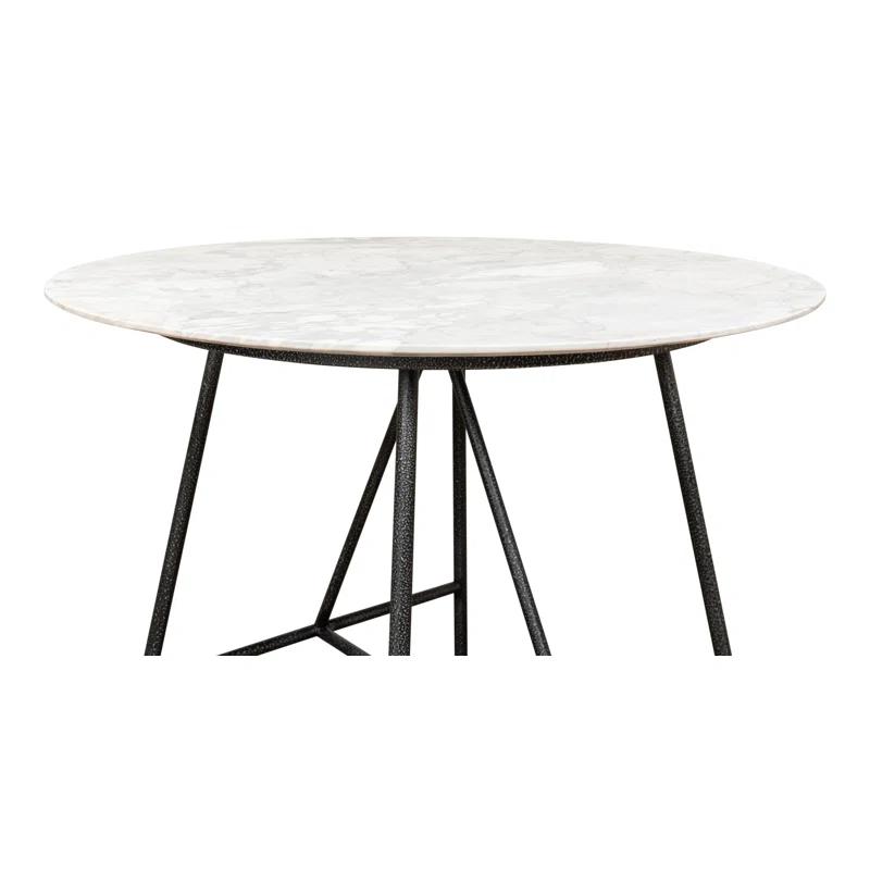 Portofino Black Marble 36" Transitional Round Dining Table