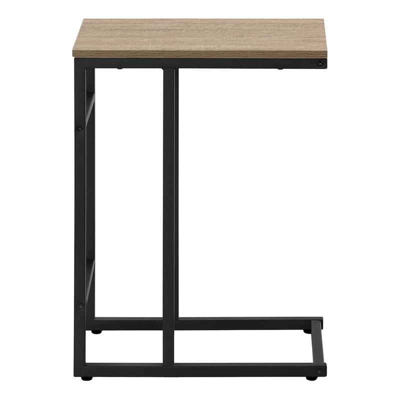 Accent Table C-shaped, End, Side, Snack, Living Room, Bedroom, Metal, Laminate, Contemporary