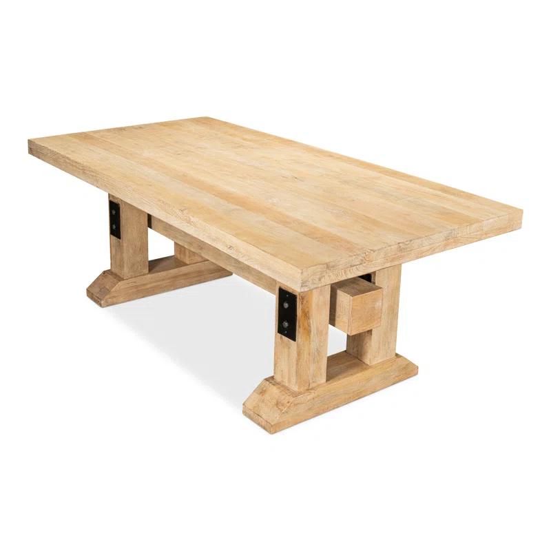Massive Sienna Mango Wood Trestle Dining Table