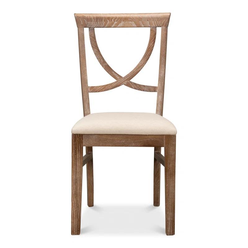 Sarreid Ltd Monet's Linen Upholstered Side Chair in Beige | Wayfair