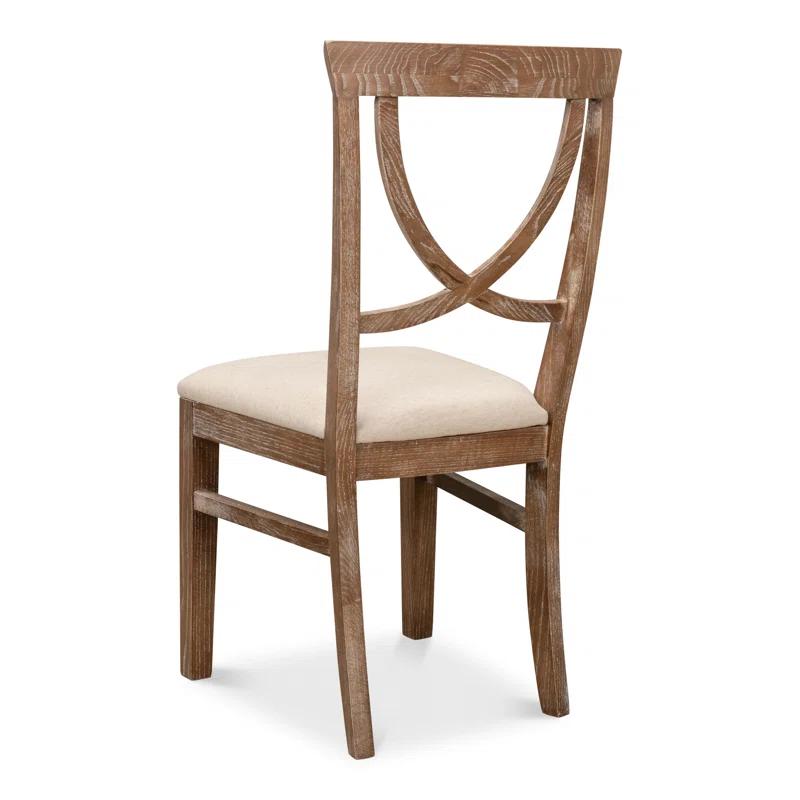 Sarreid Ltd Monet's Linen Upholstered Side Chair in Beige | Wayfair