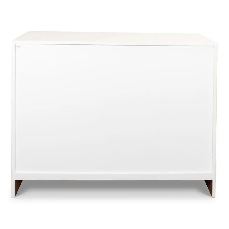 Coastal White 4-Drawer Accent Chest with Cast Metal Pulls