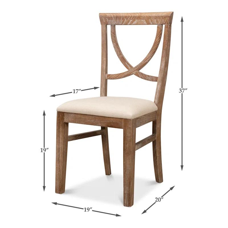 Sarreid Ltd Monet's Linen Upholstered Side Chair in Beige | Wayfair