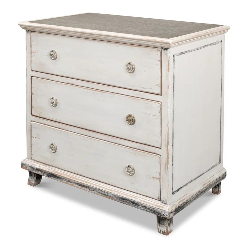 Charming Continent Painted 3 Drawer Bachelor's Chest