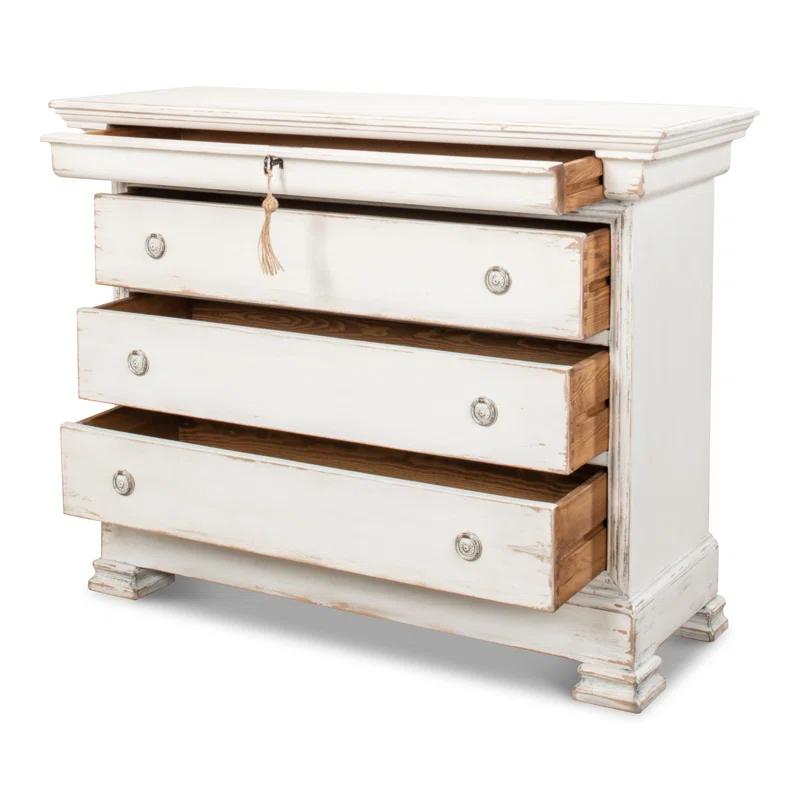 Traditional White Farmhouse 48" Accent Chest with Soft Close Drawers