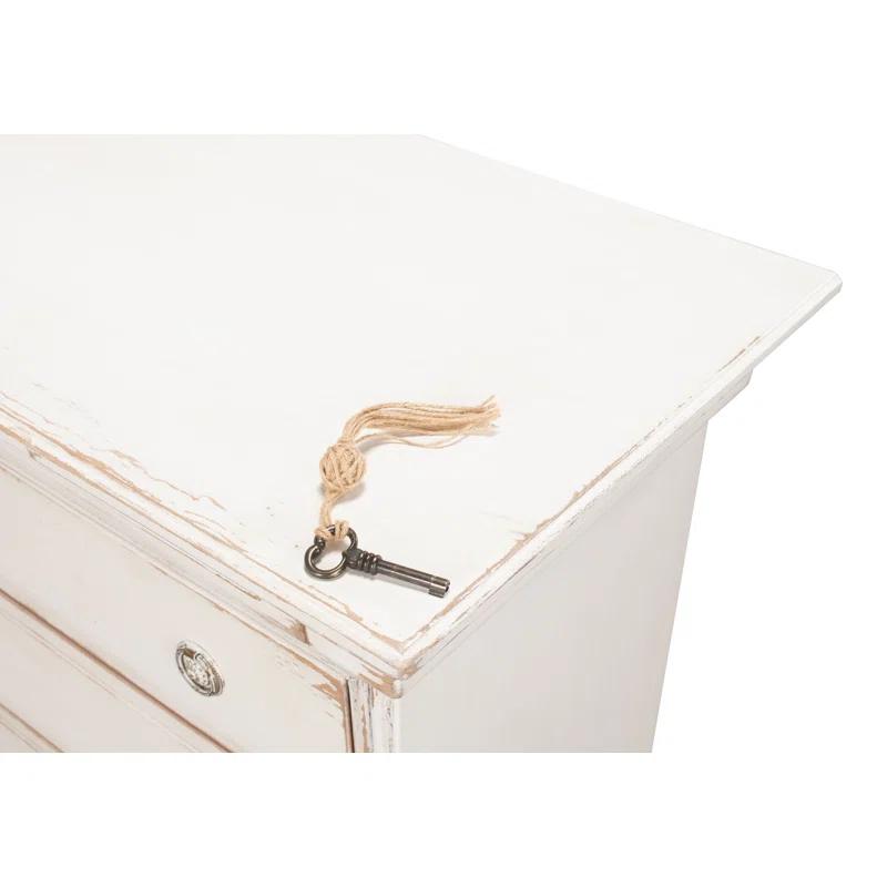 Traditional White Farmhouse 48" Accent Chest with Soft Close Drawers