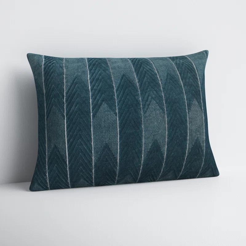 Floretta Embroidered Cotton Lumbar Throw Pillow
