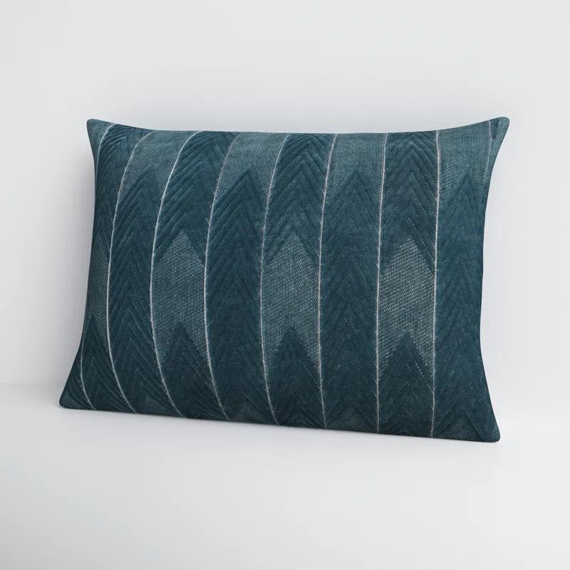 Floretta Embroidered Cotton Lumbar Throw Pillow