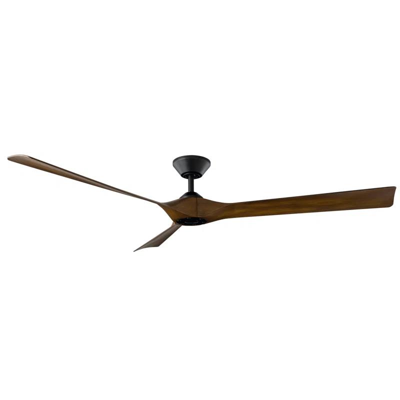 Torque 70'' Matte Black Distressed Koa Smart Ceiling Fan with Remote