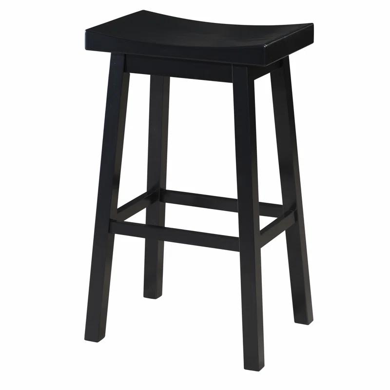 LuXeo Lakewood Solid Wood Saddle Barstool (Set of 2)