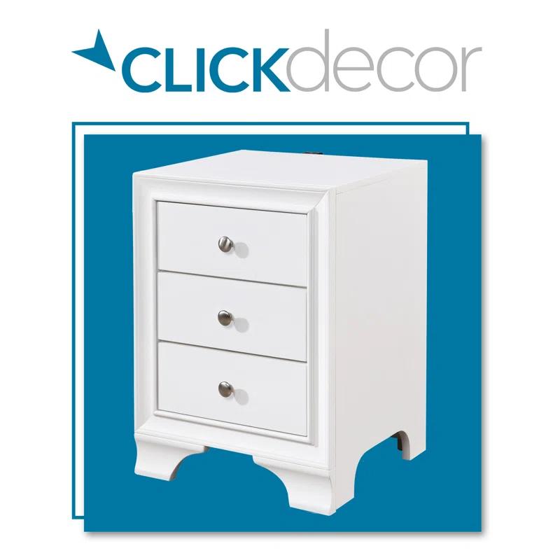 ClickDecor Edmond Wood Nightstand with Charging Station
