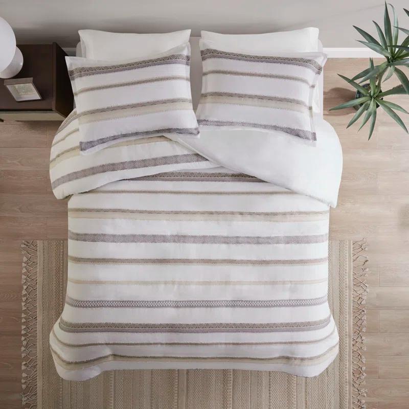 510 Design Langley 3 Piece Clipped Jacquard Duvet Cover Set