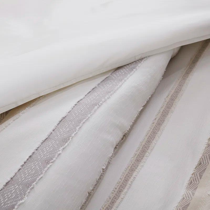 510 Design Langley 3 Piece Clipped Jacquard Duvet Cover Set