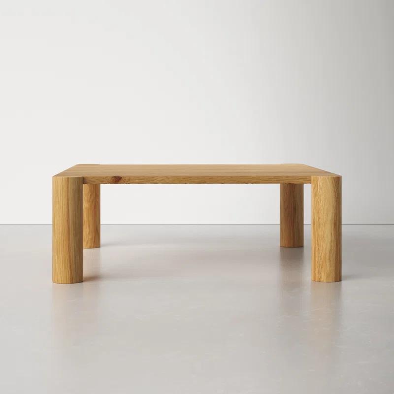 Post 36'' Natural White Oak Solid Wood Low-Slung Coffee Table