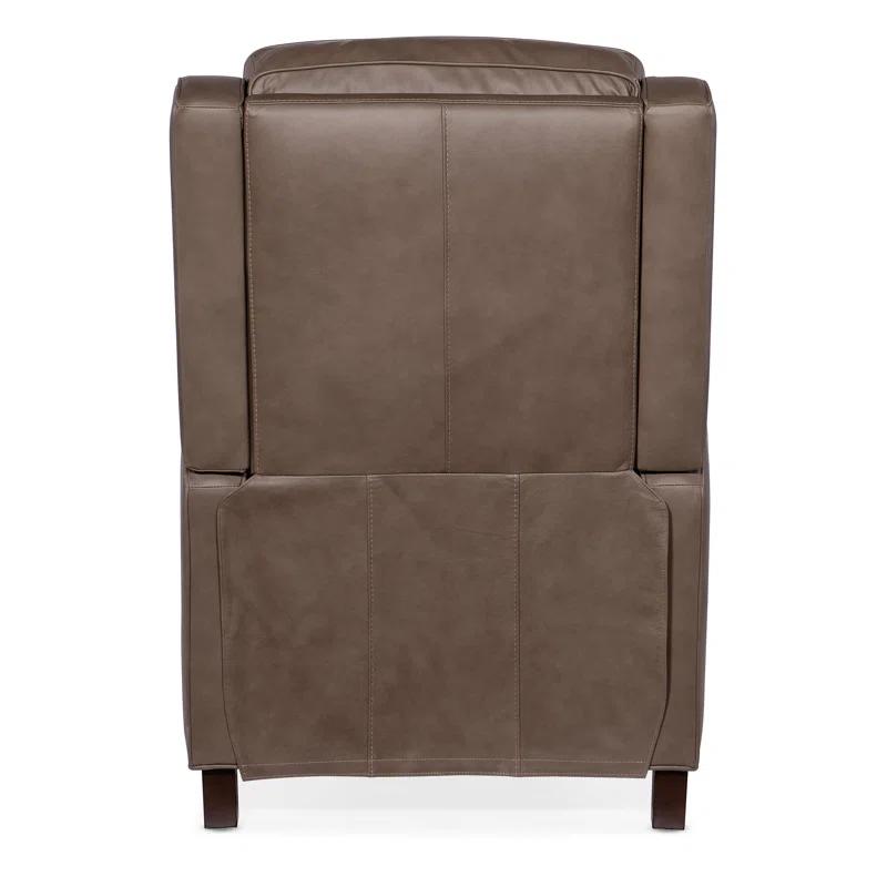 Aspen Lenado Gray Leather Recliner with Dark Wood Legs