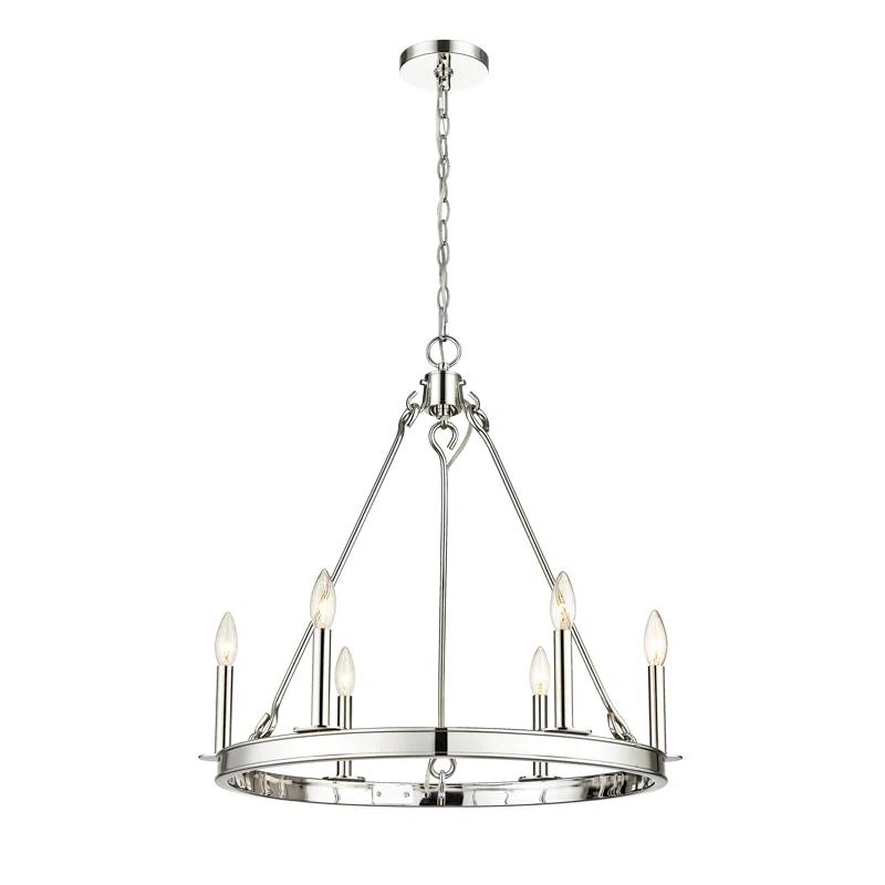 Z-Lite Barclay 6 - Light Dimmable Wagon Wheel Chandelier