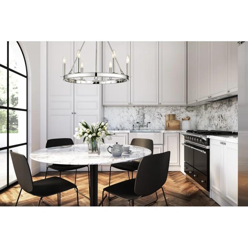 Z-Lite Barclay 6 - Light Dimmable Wagon Wheel Chandelier