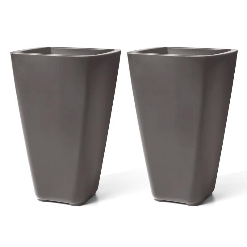 Step2 Bridgeview Square Tall Tapered Plastic Outdoor Planter & Reviews | Wayfair