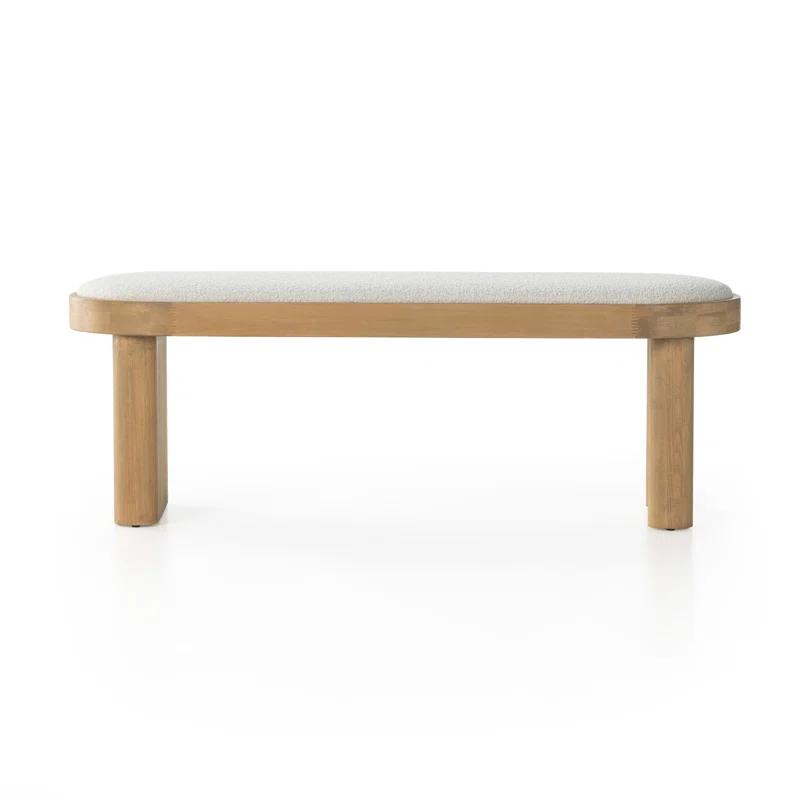 Schwell Natural Beechwood 59.5" Upholstered Bench