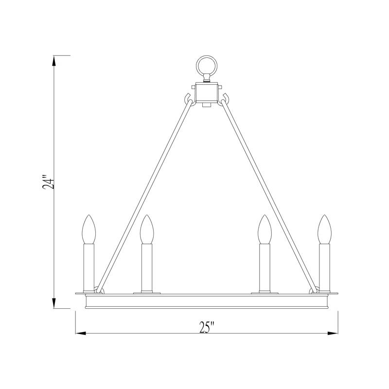 Z-Lite Barclay 6 - Light Dimmable Wagon Wheel Chandelier