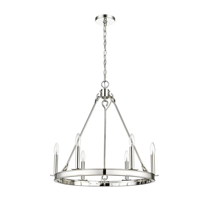 Z-Lite Barclay 6 - Light Dimmable Wagon Wheel Chandelier