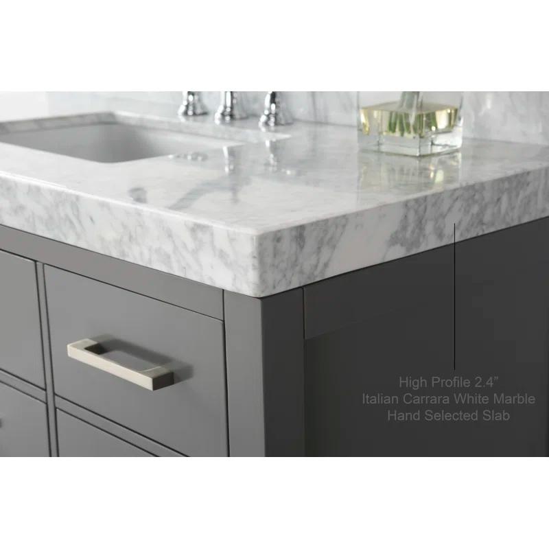 Carrie 36'' Single Bathroom Vanity with Carrara Marble Top