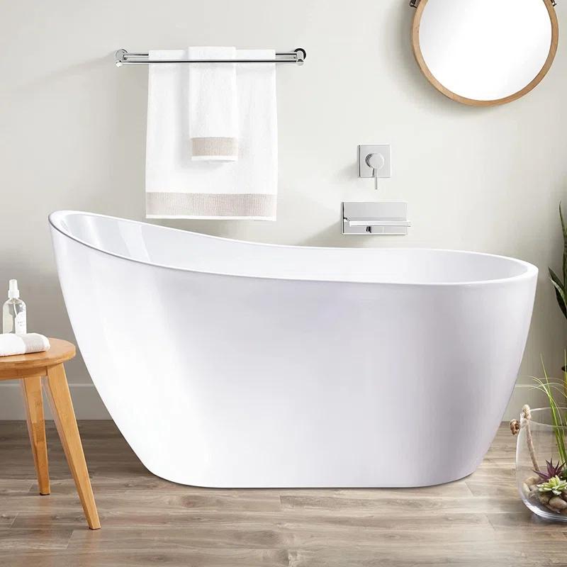 54" X 28" Freestanding Soaking Acrylic Bathtub