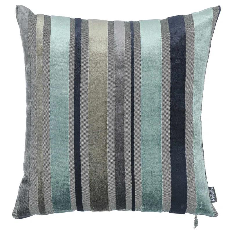 Luxurious Blue Variegated Stripe Polyester Pillow Cover Set