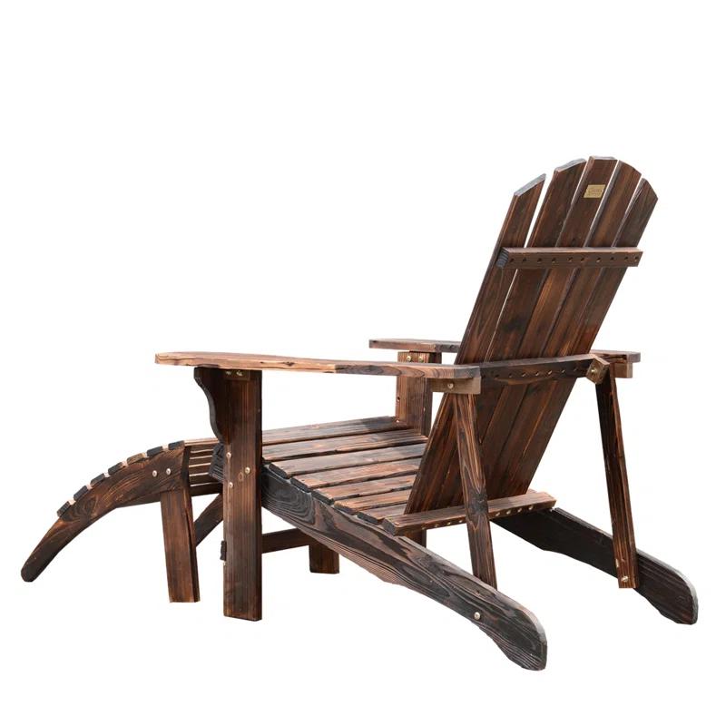 Wood Adirondack Chair with Ottoman
