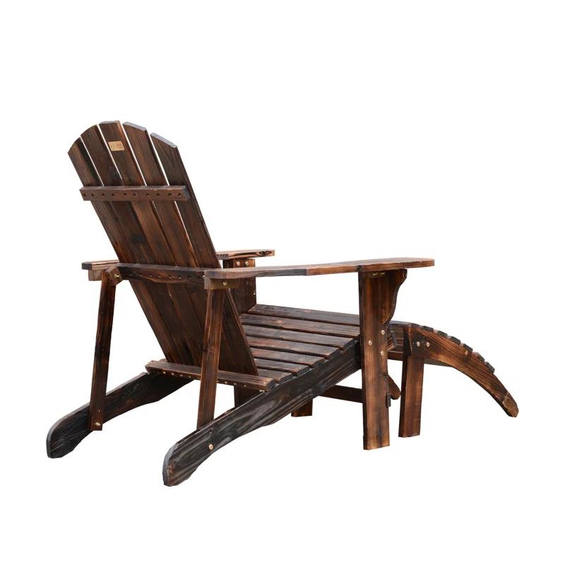Wood Adirondack Chair with Ottoman