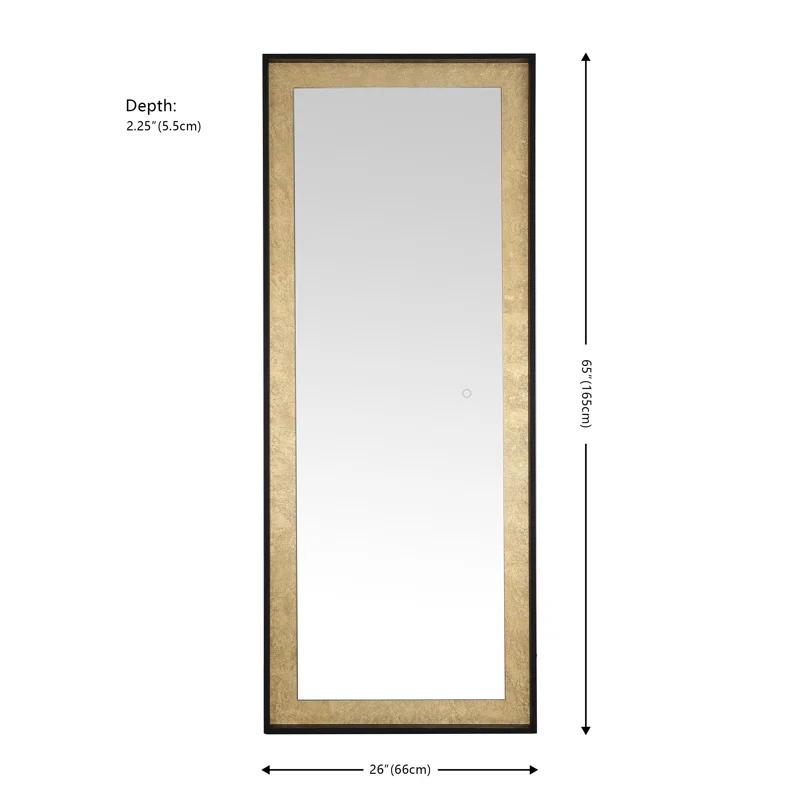 Montauk Luxe Rectangular Silver-Gold Leaf LED Mirror