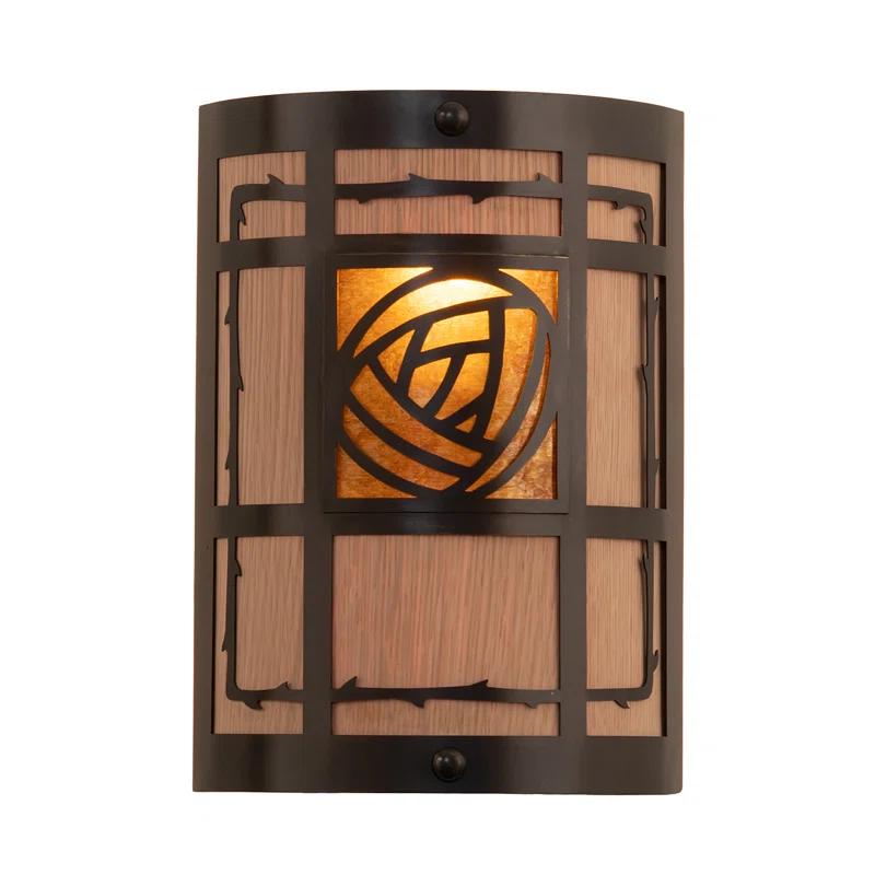 Rustic Lodge Solid Brass Flush Mounted Sconce