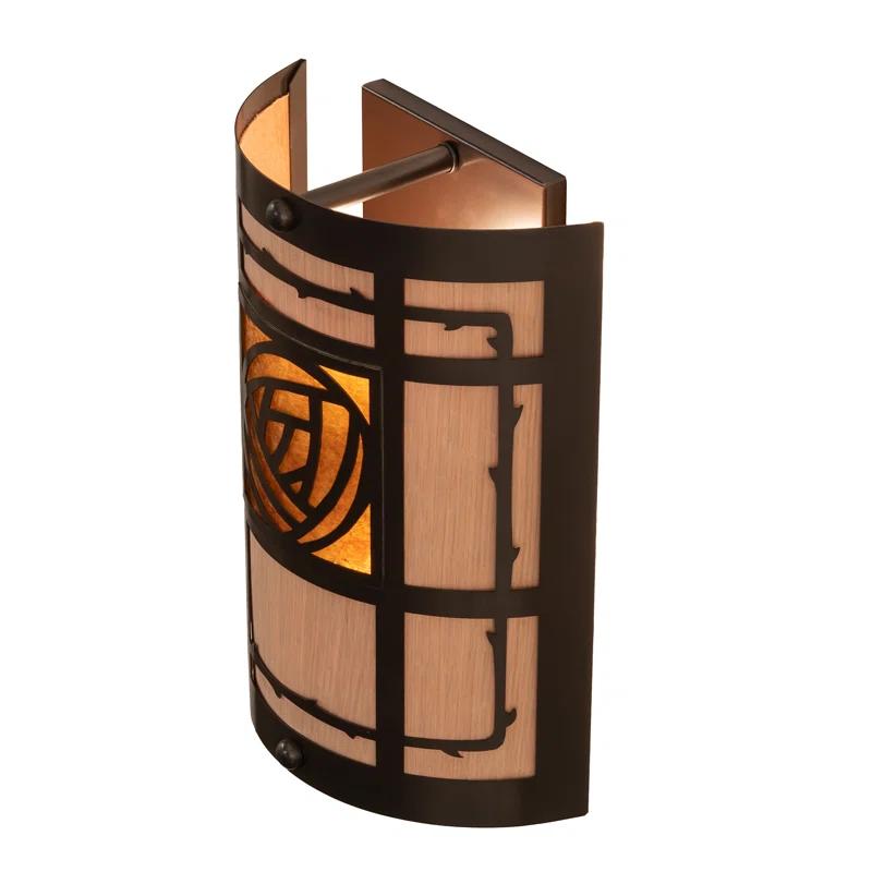 Rustic Lodge Solid Brass Flush Mounted Sconce
