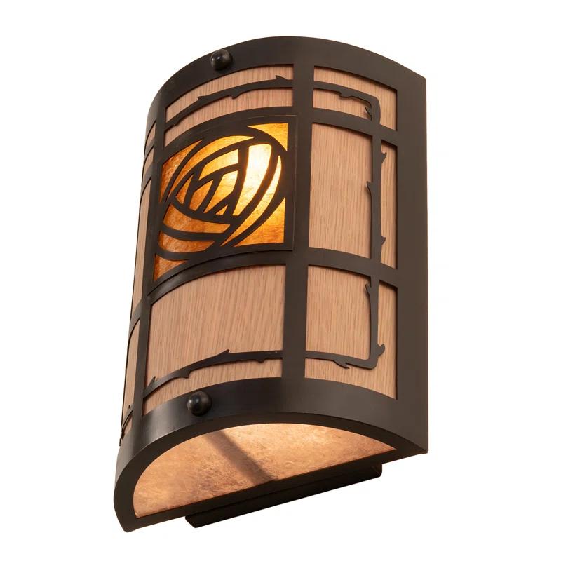 Rustic Lodge Solid Brass Flush Mounted Sconce