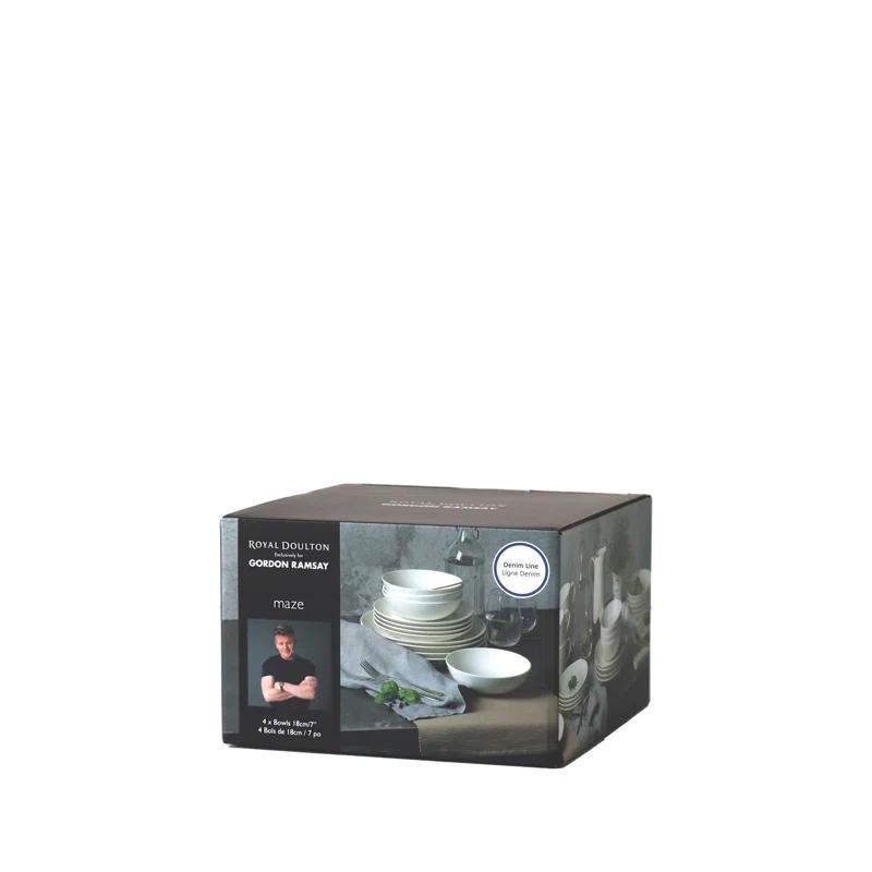 Royal Doulton Exclusively for Gordon Ramsay Gordon Ramsay GR Maze Denim Line Cereal Bowl 7" Set of 4 (Set of 4)