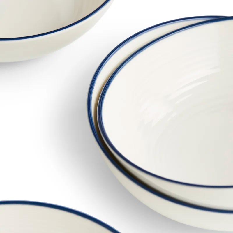 Royal Doulton Exclusively for Gordon Ramsay Gordon Ramsay GR Maze Denim Line Cereal Bowl 7" Set of 4 (Set of 4)