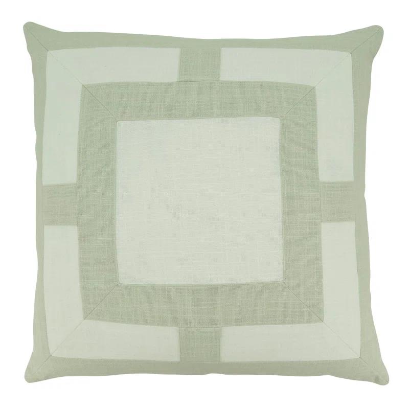 Neutral Geometric Pattern Square Throw Pillow with Polyester Fill