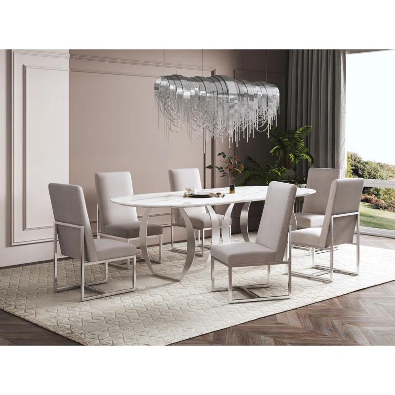 Hillegas Velvet Upholstered Metal Side Chair