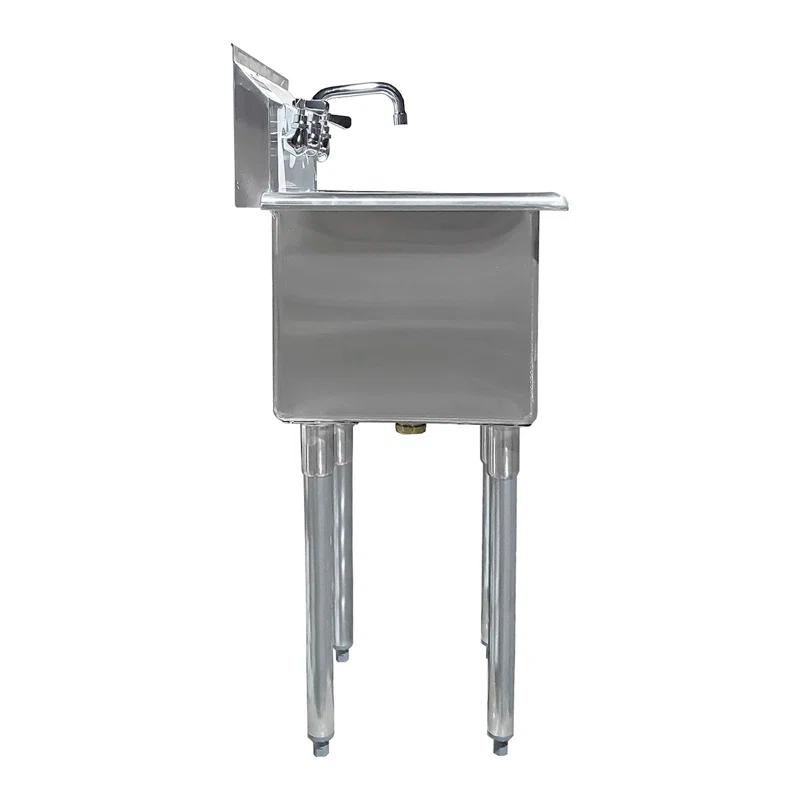 Stainless Steel Utility Sink with Faucet (Bowl Size: 15" X 15"). Restaurant, Kitchen, Laundry. NSF